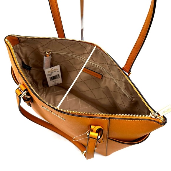Michael Kors Large Charlotte Tote Bag & Double Zip Wallet Wristlet Cider (NWT) - Picture 9 of 15